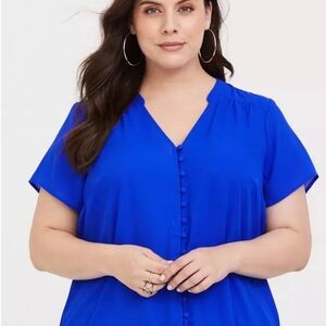 Harper Georgette Button-Front Pullover Blouse TORRID SIZE 6 PLUS SIZE